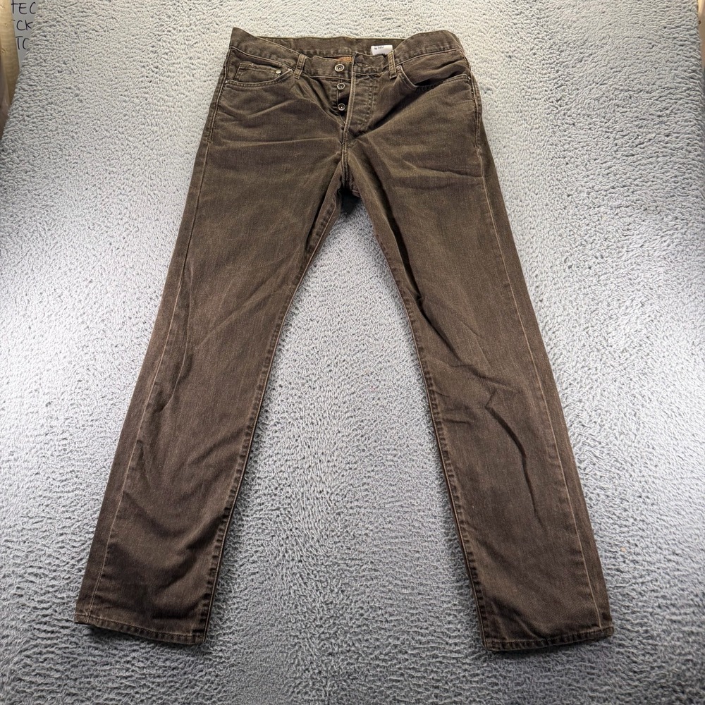 &Denim by H&M Jeans Mens 35x32 Brown Cotton Denim Straight Workwear Button‎ Fly